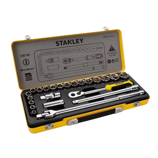 1/2 in. Socket Set in Metal Tin (24 pc.)