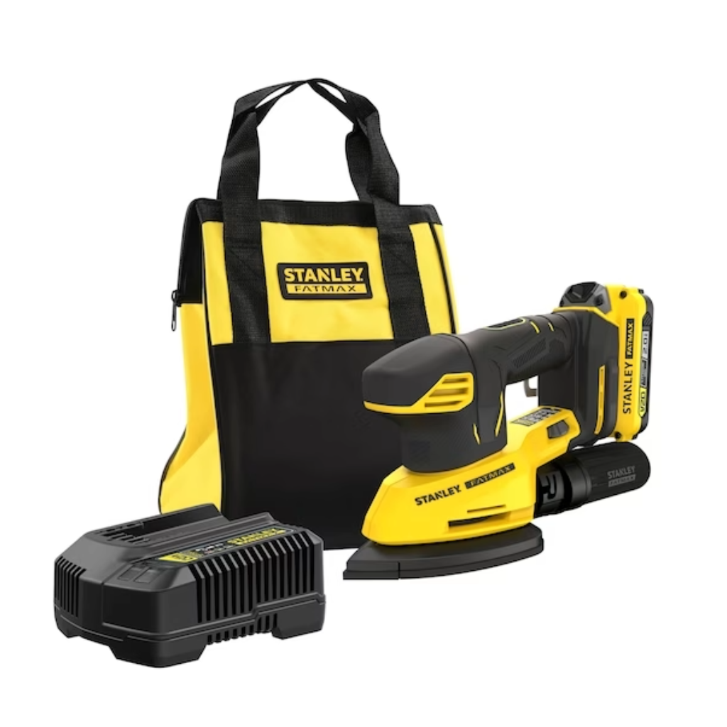 18V STANLEY® FATMAX® V20 Cordless Detail Sander with 1 x 2.0Ah Lithium Ion Battery and Soft Bag