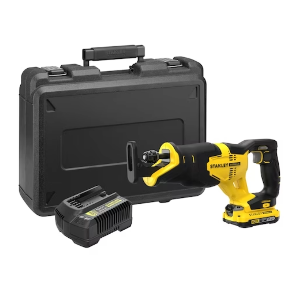 18V STANLEY® FATMAX® V20 Reciprocating Saw with 1 x 2.0Ah Lithium-Ion Batteries and Kit Box