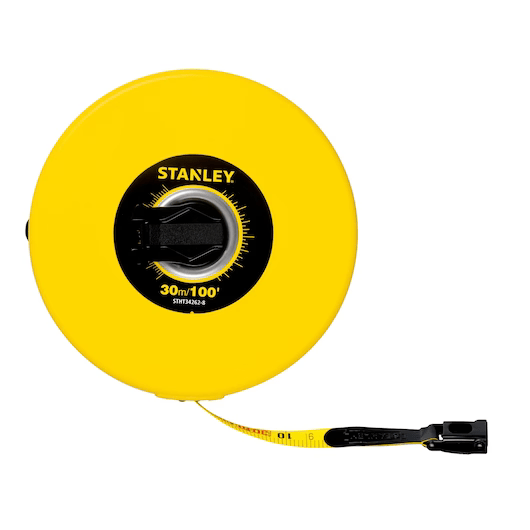 30 m (100 ft.) Fiberglass Yellow Long Tape