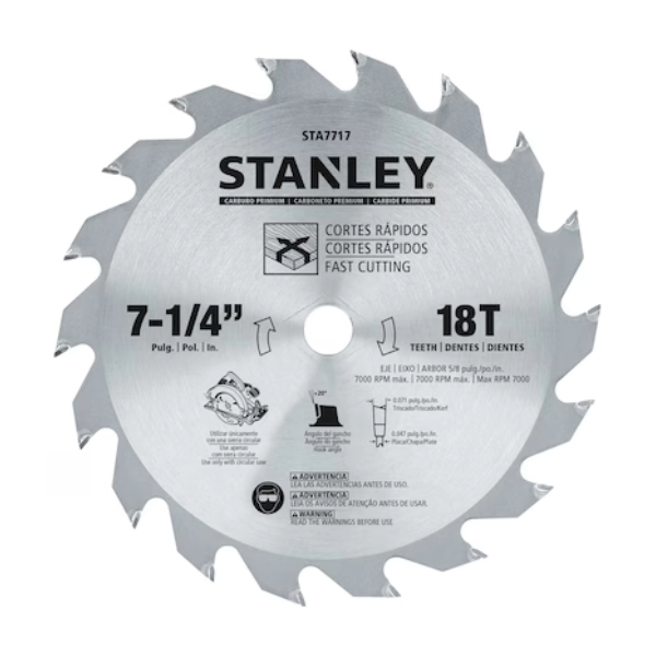 7-1/4 in Carded Circular Saw Blade 18T