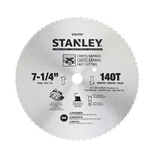 7-1/4 in HSS Carded Circular Saw Blade 140T