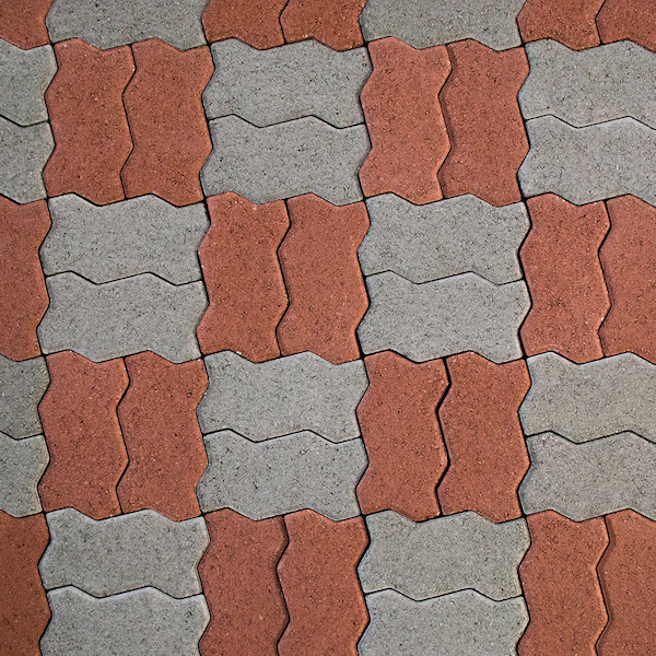 بلاط سربهلاء متداخل بشكل S متعرج