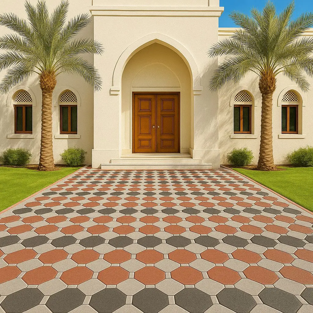 بلاط هولندي مستطيل متداخل (نمط ربط متتابع)