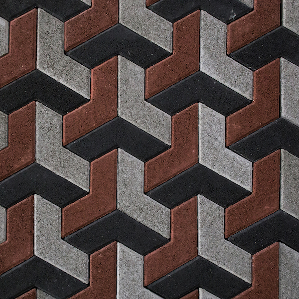 بلاط سربهلاء متداخل متعرج على شكل شيفرون