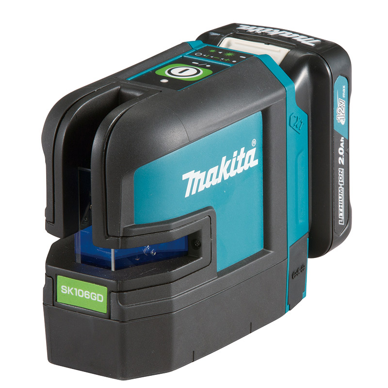 Makita SK106GD Rechargeable Green 4-point Cross Line Laser