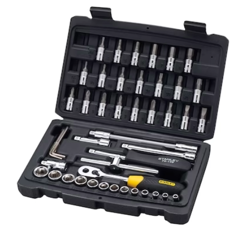 STANLEY® 1/4 in. Square Drive Socket & Bit Set 46 pc.