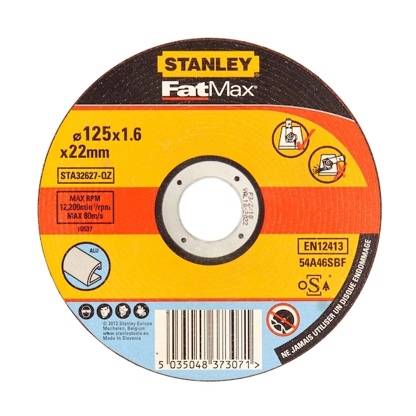 STANLEY® FATMAX® Thin Flat Metal Cutting Bonded Disc 125x22.2x1.6mm