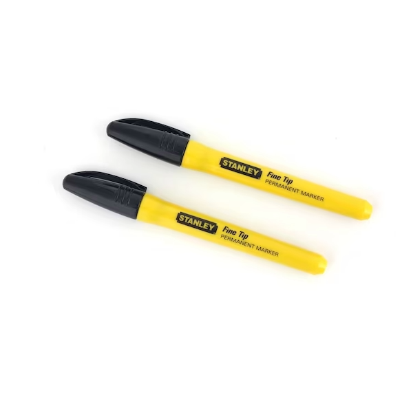 STANLEY® Fine Tip Black Marker Pens (Pack of 2)