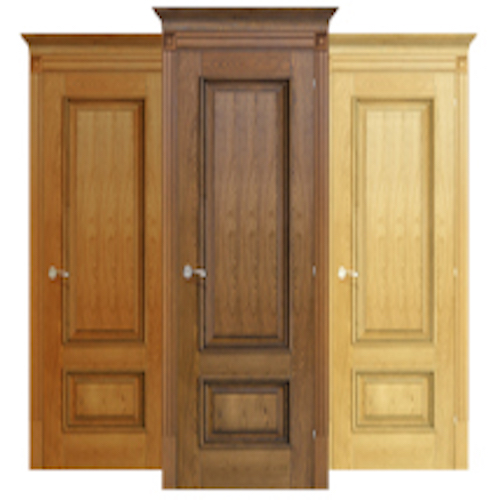 Solid Ash Wood Door with Frame 2-Panel Design