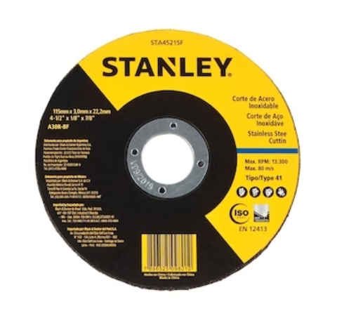 [STA4521S] 115 x 3 x 16 mm Metal INOX Cutting Wheel Type 42