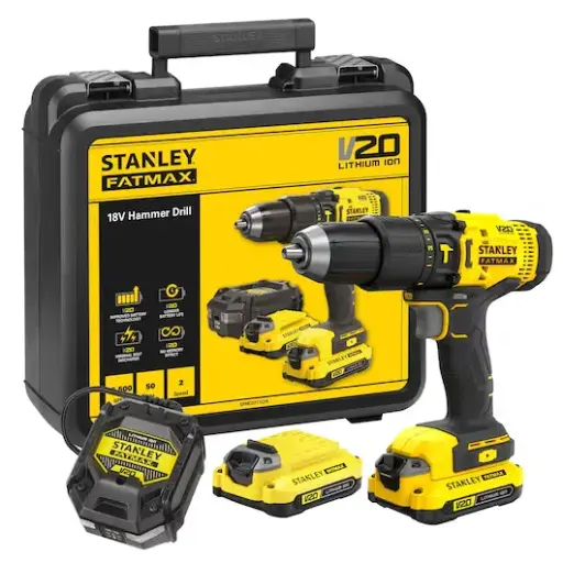 [SCD700C2K-B5] 18V STANLEY® FATMAX® V20 Drill Driver With 2 x 1.5Ah Lithium-Ion Batteries and Kit Box