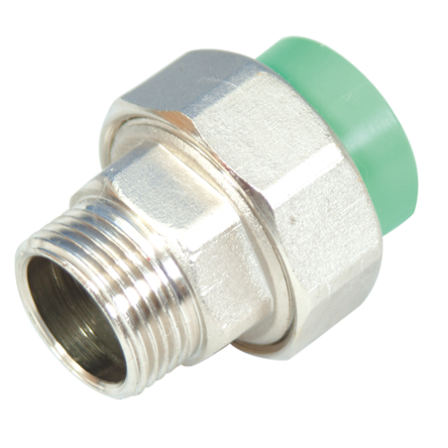 Male adaptor with union