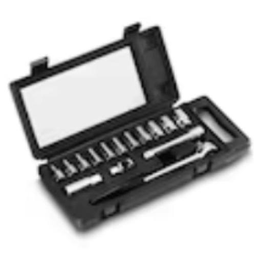 [1-87-065] STANLEY® 15piece 1/2'' Set Drive Metric Socket Set (8, 10, 11, 12, 13, 14, 15, 16, 17, 19, 22 mm. 1 1/2" Round head QR ratchet handle. 1 Extension 125 mm. 1 Drive adaptor 1/2" F to 3/8"M. 1 Spark plug socket 21mm)