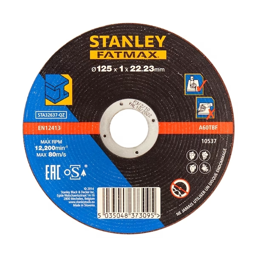 [STA32637-QZ] STANLEY® FATMAX® Thin Flat Metal Cutting Bonded Disc 125 x 22.2 x 1mm